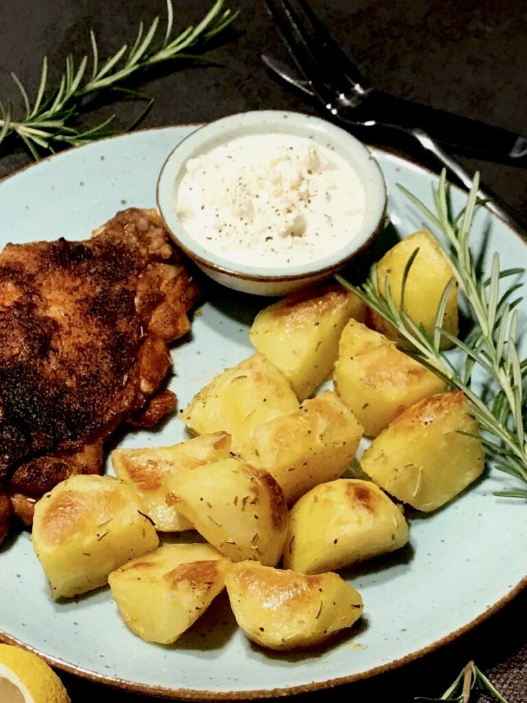 Röstkartoffeln mit Pollo fino und Schafskäse-Dip - Kochtheke