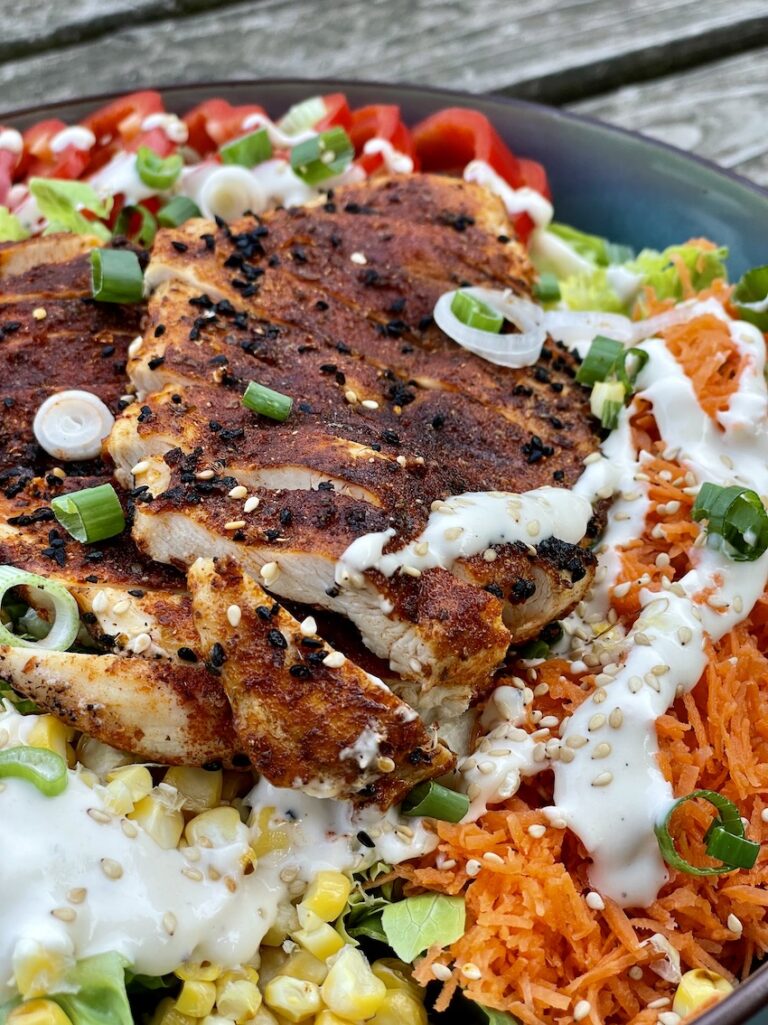 Hähnchenbrustsalat mit Tahini-Dressing - Kochtheke